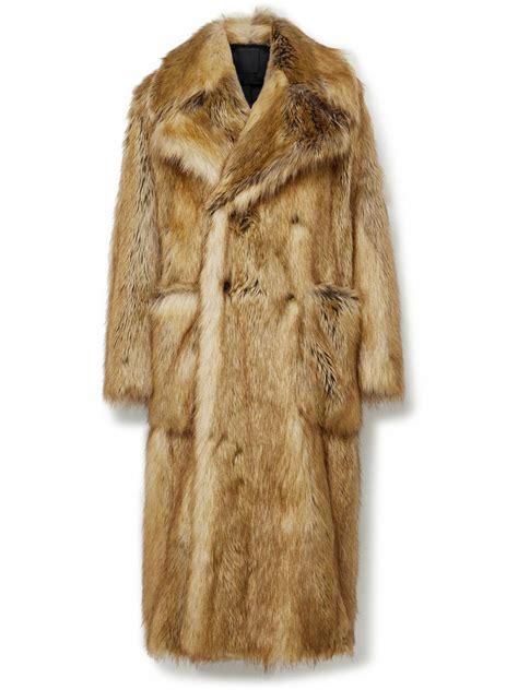 givenchy faux fur|Oversized coat in faux fur .